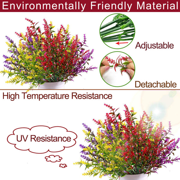 Artificial Lavender 8 Piece Bundle Lifelike Faux Fake Plants for Crafting or Home Decor – Great for Pairing With Bundles of Other Fake/Dried Flowers to Create Lovely Wedding Bouquets