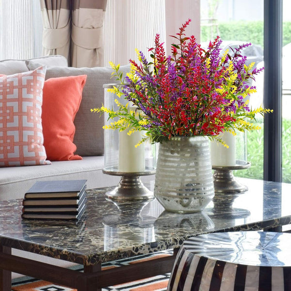 Artificial Lavender 8 Piece Bundle Lifelike Faux Fake Plants for Crafting or Home Decor – Great for Pairing With Bundles of Other Fake/Dried Flowers to Create Lovely Wedding Bouquets