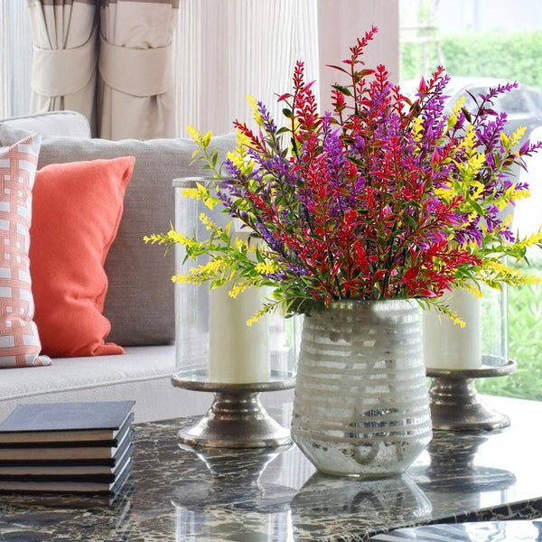 Artificial Lavender 8 Piece Bundle Lifelike Faux Fake Plants for Crafting or Home Decor – Great for Pairing With Bundles of Other Fake/Dried Flowers to Create Lovely Wedding Bouquets