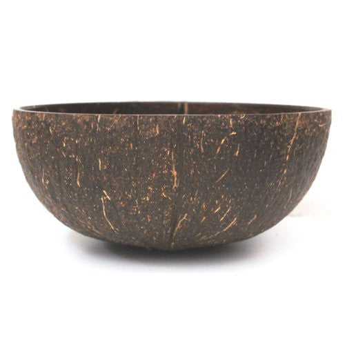 Coconut Bowl with Wooden Spoon - Hand Made Reclaimed Coconut Water Shell Polished with Organic Virgin Coconut Oil - by Truly Vegan (Set of 2)