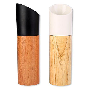 Wood Salt and Pepper Grinder Set of 2-Grace Salt and Pepper Shakers with Ceramic Rotor-Adjustable Coarseness,Manual Cordless