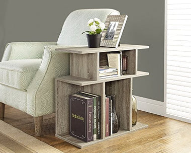 Dark Taupe Reclaimed-Look Accent Side Table, 24-Inch