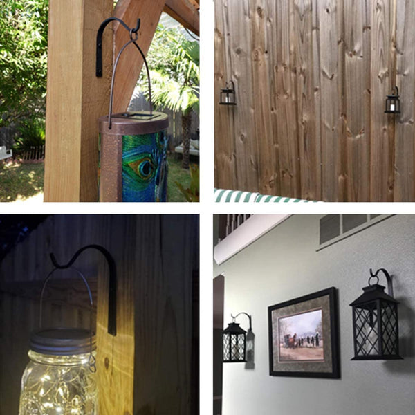 Gustave Iron Wall Hooks Plant Hanger Bracket, Decorative Metal Plant Hooks for Hanging Planter, Flower Basket, Bird Feeders, Lanterns, Wind Chimes, Outdoor Rustic Home Decor, 2 Pack