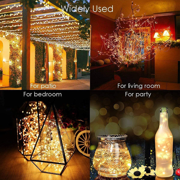 Fairy Lights 33Ft 100 LED String Lights USB Powered Silver Wire Decoration Light For Bedroon Dorm Wall Craft Christmas Party Decoration