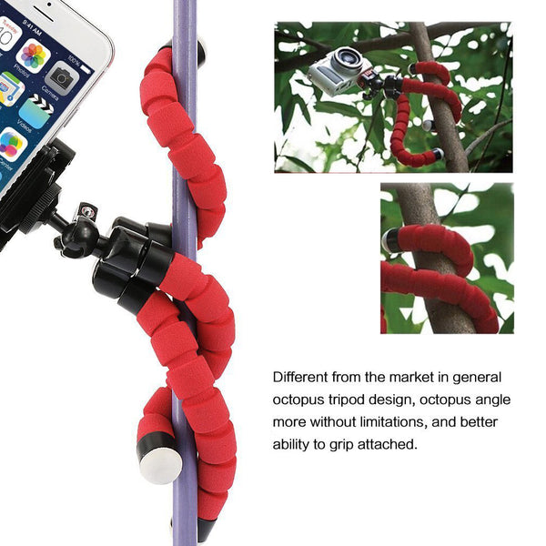 Universal Octopus Stand Tripod Mount Holder With Phone Clip Fr Cell Phone Camera