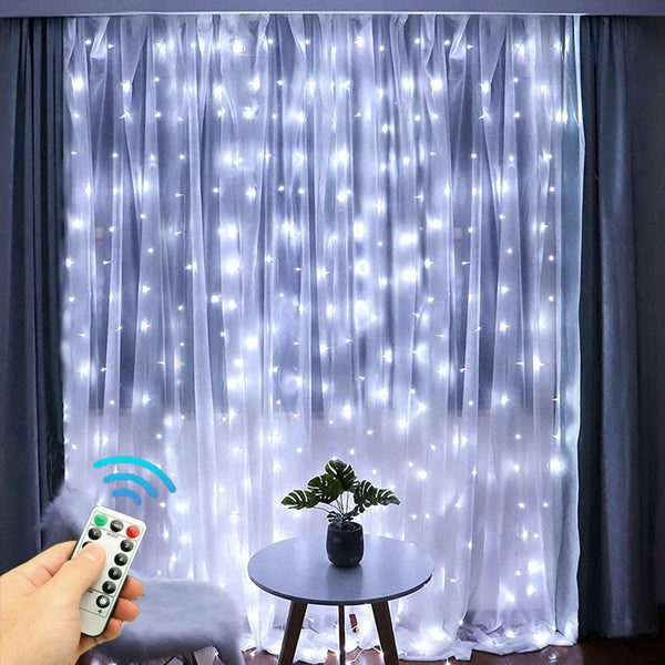 300 LED String Lights 9.8 x 9.8Ft Window Curtain Lights For Home Party Chritmas Bedroom Indoor Outdoor Decor