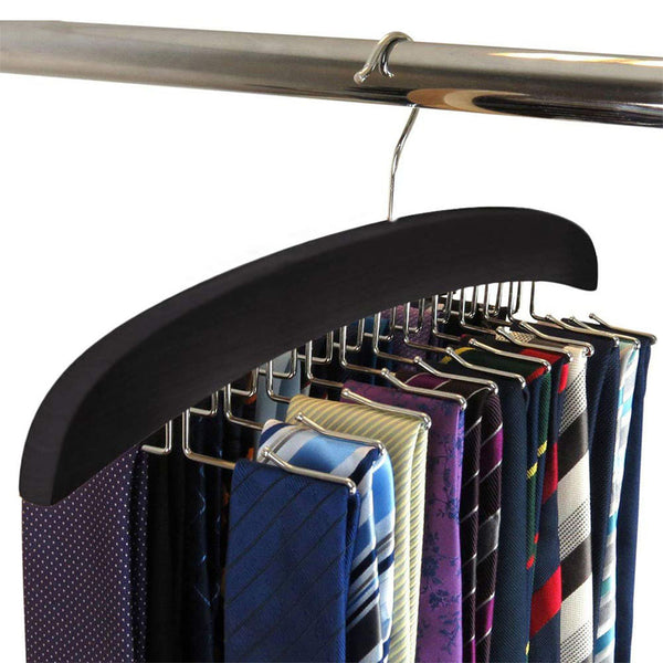Wooden Hanger Holder Organizer Hook Storage Rack Hanging for Mens Closet Accessories Space Saving Necktie Holder