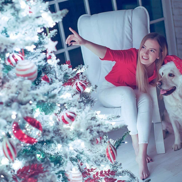 20 Ft 40 LED Christmas Lights Snowflake String Lights Battery Operated Waterproof Fairy Lights for Bedroom Patio Room Garden Party Home Xmas Decor Indoor Outdoor Christmas Tree Decorations