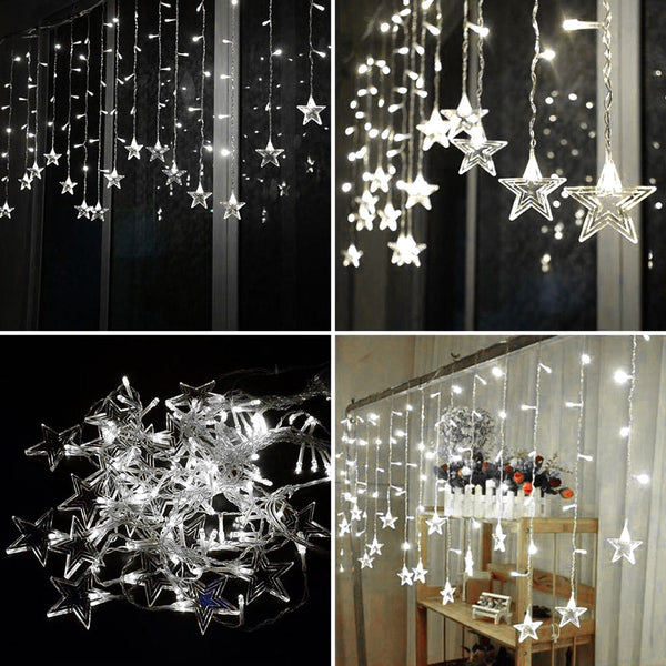 96 LED Star String Lights 11.5Ft Plug in Waterproof Fairy Lights Extendable For Indoor Outdoor Wedding Party Home Christmas Holiday Decoration
