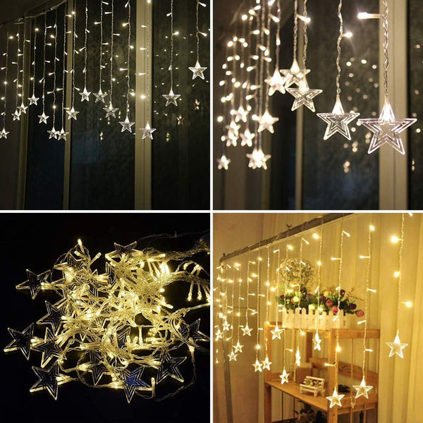 96 LED Star String Lights 11.5Ft Plug in Waterproof Fairy Lights Extendable For Indoor Outdoor Wedding Party Home Christmas Holiday Decoration