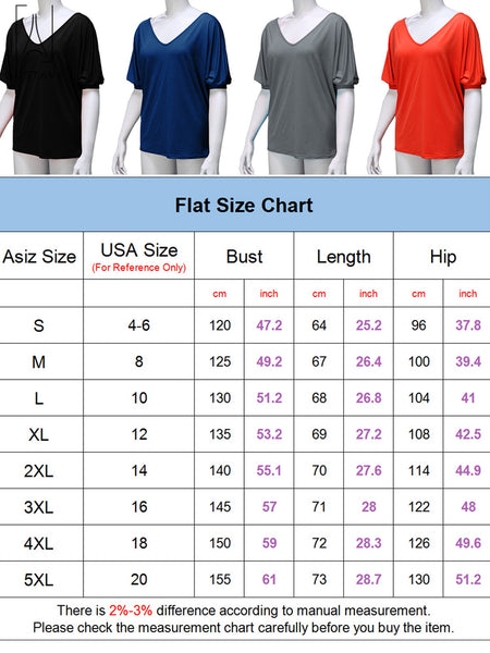 Gustave Womens Plus Size V Neck Loose Blouse 3/4 Sleeve Back Buttons T Shirts Casual Solid Tops For Summer Fall