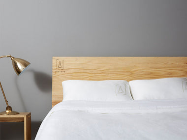 GustaveDesign Wood Natural Style Platform Bed with Headboard Wood Slat Support, Twin/Full/Queen/King