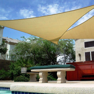 16.5' x 16.5' x 16.5' Waterproof Sun Shade Sail UV Block Canopy Cover for Outdoor Patio Garden Beach