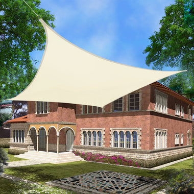 6.5' x 10' Waterproof Sun Shade Sail UV Block Awning Canopy Cover for Outdoor Patio Garden Beach