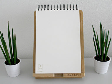 Gustave Natural Style Wooden Standing Easel & Painting book Sketchbook Notebook