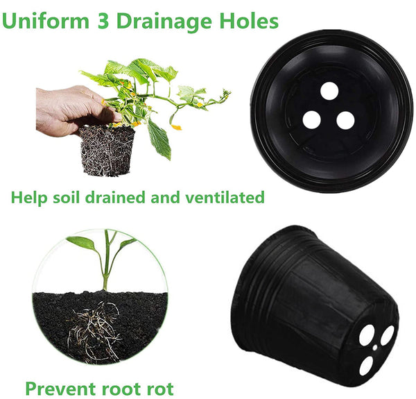 100 Packs Small Plastic Plant Nursery Pots Seed Starting Pot Flower Plant Container for Succulents Seedlings, Cuttings, Transplanting