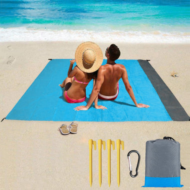 79"×83" Beach Picnic Blanket Waterproof Sandproof for 4-6 Adults, Oversized Lightweight Beach Picnic Mat for Travel, Camping, Hiking