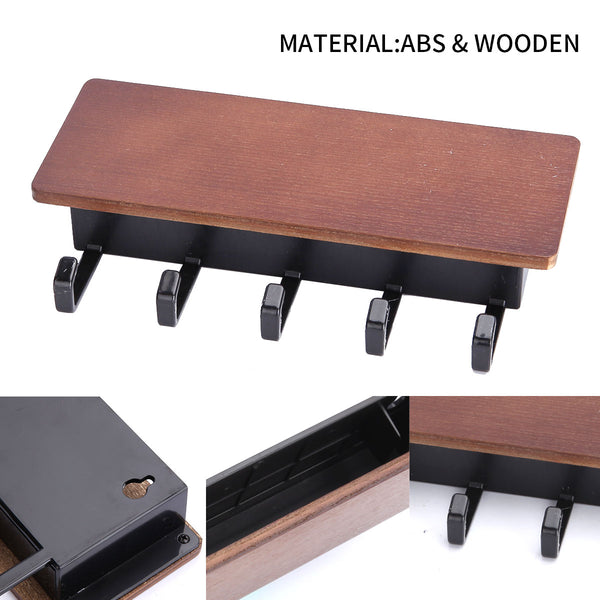7" Mail Organizer Wall Mounted Rustic Wooden Key Hangers and Sorter Decorative Shelf Organizer With 5 Hooks