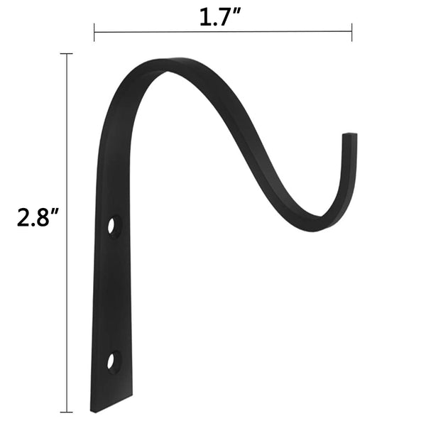 Gustave Iron Wall Hooks Plant Hanger Bracket, Decorative Metal Plant Hooks for Hanging Planter, Flower Basket, Bird Feeders, Lanterns, Wind Chimes, Outdoor Rustic Home Decor, 2 Pack