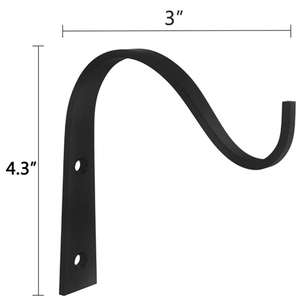 Gustave Iron Wall Hooks Plant Hanger Bracket, Decorative Metal Plant Hooks for Hanging Planter, Flower Basket, Bird Feeders, Lanterns, Wind Chimes, Outdoor Rustic Home Decor, 2 Pack