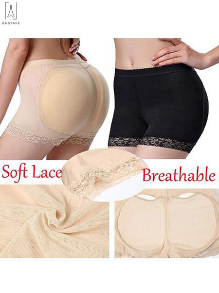 Gustave Women Seamless Butt Lifter Padded Control Panties Hip Enhancer Shaper Lace Underwear